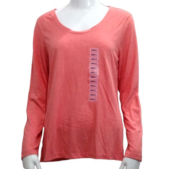NWT Gap Women's Relaxed Fit Soft Slub Scoop Neck Long Sleeve T-Shirt Size Small - Picture 1 of 4